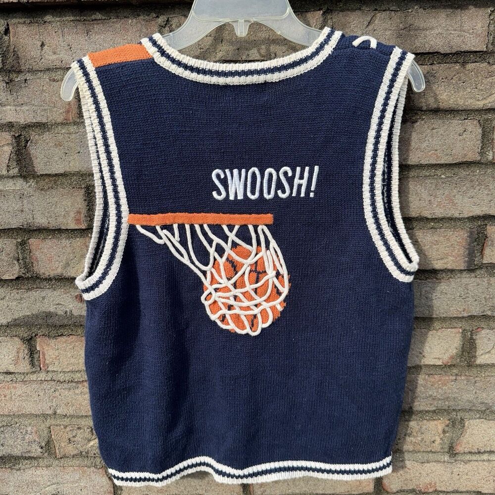 Vintage PBJ Sport Basketball Game Day Shirt Mom Spirit Sweater Vest Large 90s - Picture 2 of 3